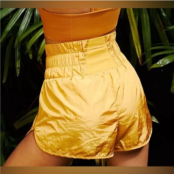 Free People FP Movement The Way Home Shorts, Varsity Gold, sz L - Picture 3 of 14
